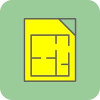 Floor Plans Filled Yellow Icon vector