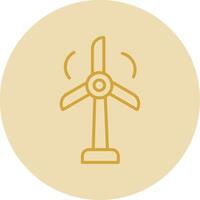Wind Turbine Line Yellow Circle Icon vector