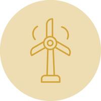 Wind Turbine Line Yellow Circle Icon vector