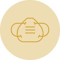 Worker Mask Line Yellow Circle Icon vector