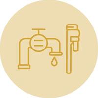 Plumbing installation Line Yellow Circle Icon vector