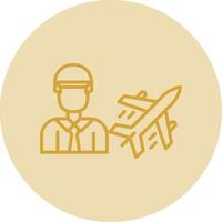 Air Engineer Line Yellow Circle Icon vector