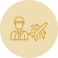 Air Engineer Line Yellow Circle Icon vector