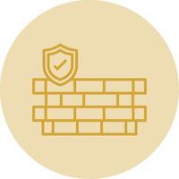 Wall Security Line Yellow Circle Icon vector