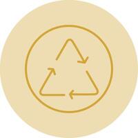 Recycle Line Yellow Circle Icon vector