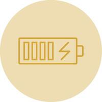 batería línea amarillo circulo icono vector