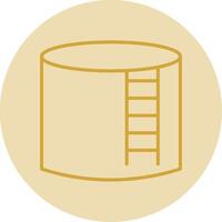 Storage Tank Line Yellow Circle Icon vector