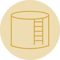 Storage Tank Line Yellow Circle Icon vector