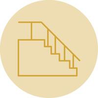 escalera línea amarillo circulo icono vector