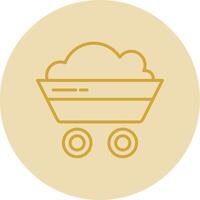 Coal Mining Line Yellow Circle Icon vector