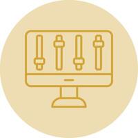 Computer control Line Yellow Circle Icon vector