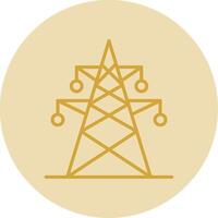 Electric Tower Line Yellow Circle Icon vector