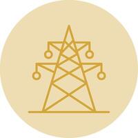 Electric Tower Line Yellow Circle Icon vector