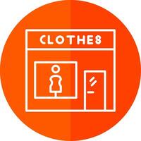 Fashion store Line Red Circle Icon vector