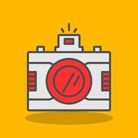 Dslr Camera Filled Shadow Icon vector