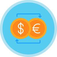 Currency Exchnage Flat Multi Circle Icon vector
