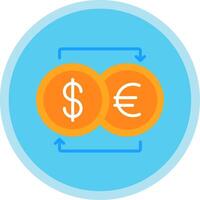 Currency Exchnage Flat Multi Circle Icon vector