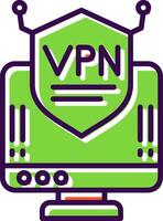 vpn lleno diseño icono vector