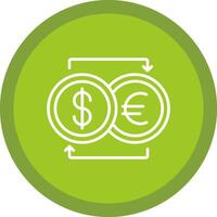 Currency Exchnage Line Multi Circle Icon vector