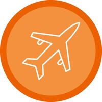 Old Plane Line Multi Circle Icon vector