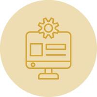 Web Administrator Line Yellow Circle Icon vector