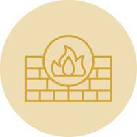 Firewall Line Yellow Circle Icon vector