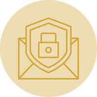 Email Protection Line Yellow Circle Icon vector