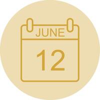 June Line Yellow Circle Icon vector