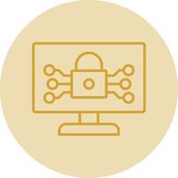 Internet Security Line Yellow Circle Icon vector