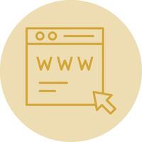 Web Page Line Yellow Circle Icon vector