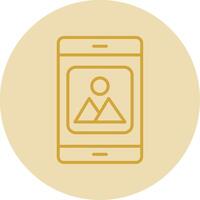 Mobile Application Line Yellow Circle Icon vector