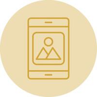 Mobile Application Line Yellow Circle Icon vector