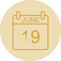 June Line Yellow Circle Icon vector