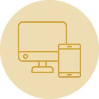 Adaptive web development Line Yellow Circle Icon vector