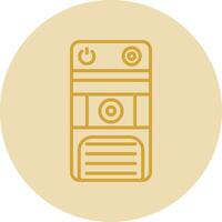 Cpu Line Yellow Circle Icon vector