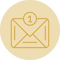 Email Line Yellow Circle Icon vector