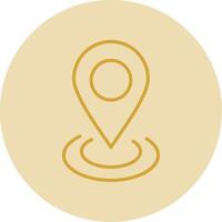 Place Line Yellow Circle Icon vector