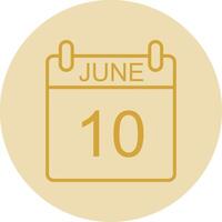 June Line Yellow Circle Icon vector