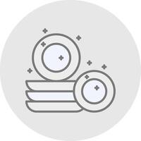 Dishes Line Filled Light Icon vector