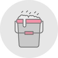 Bucket Line Filled Light Icon vector