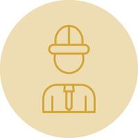 Architect Line Yellow Circle Icon vector