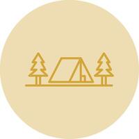 Camp Line Yellow Circle Icon vector