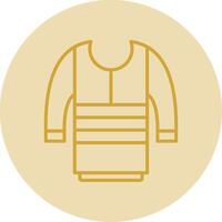 Sweater Line Yellow Circle Icon vector