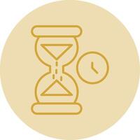 Hourglass Line Yellow Circle Icon vector