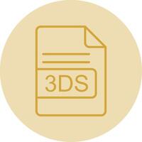 3DS File Format Line Yellow Circle Icon vector
