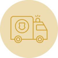 Police Van Line Yellow Circle Icon vector