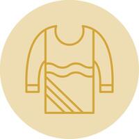 Sweater Line Yellow Circle Icon vector