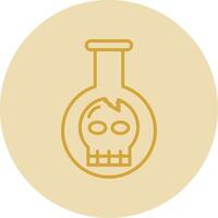 Poison Line Yellow Circle Icon vector