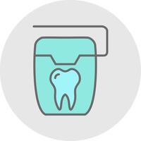 Floss Line Filled Light Icon vector