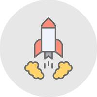 Rocket Launch Line Filled Light Icon vector